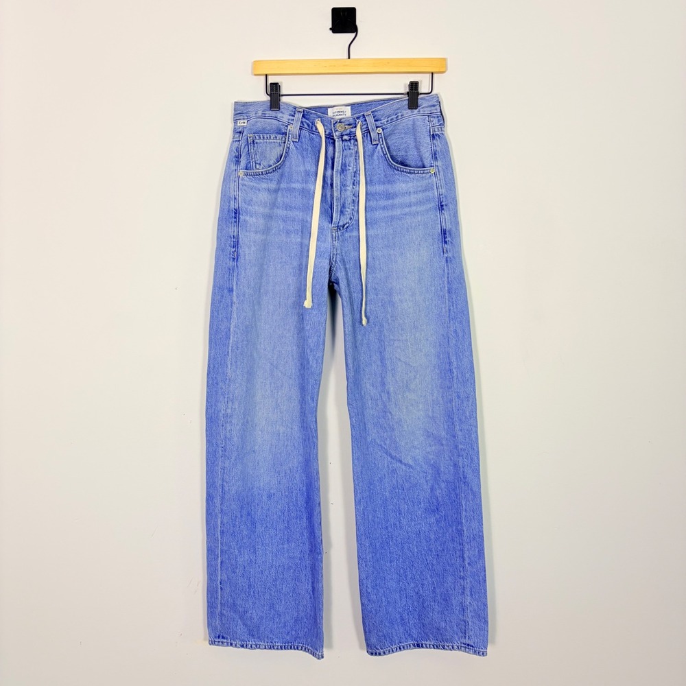 Citizens of Humanity Brynn Drawstring Trousers Wide Leg Jeans Blue Organic 25 - Picture 2 of 10
